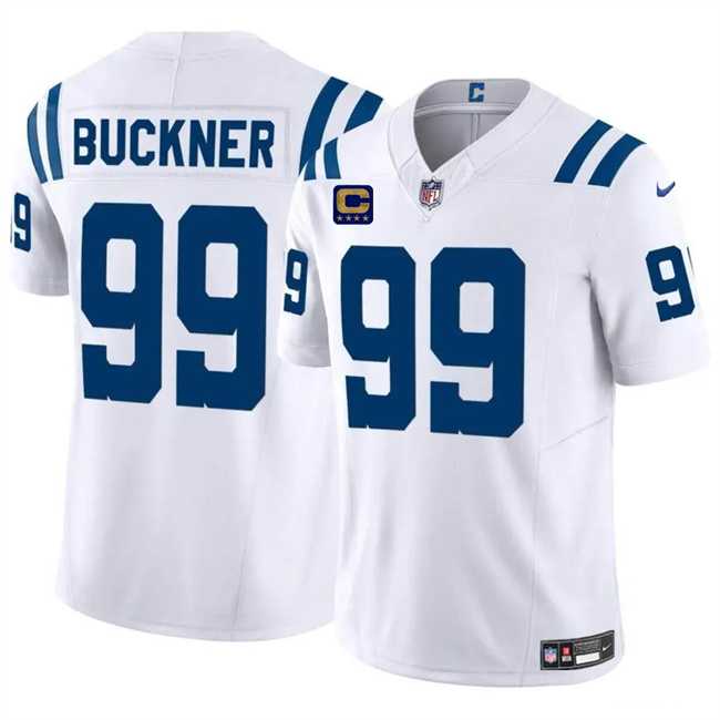Men & Women & Youth Indianapolis Colts #99 DeForest Buckner White 2024 F.U.S.E. With 4-Star C Patch Vapor Limited Stitched Jersey